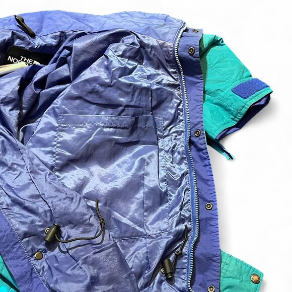 Vintage Made in USA North Face Blue Light Blue Teal Coat Jacket Gore Tex Sz L - Picture 6 of 7